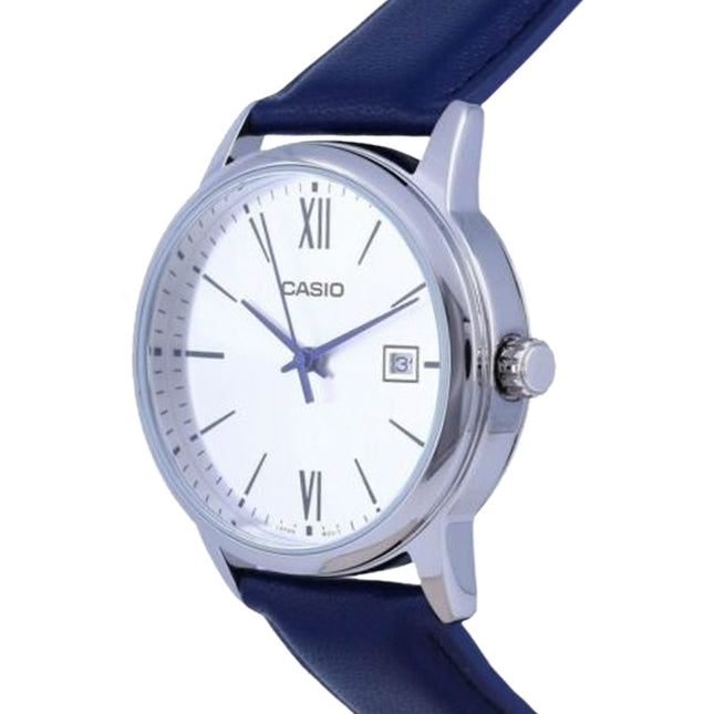 Casio General MTP-V002L-2B3UDF Silver Dial Blue Leather Band