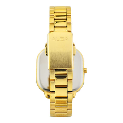 Alba Fashion AH7BY8X1 Ladies Light Champagne Dial Gold Stainless Steel Strap