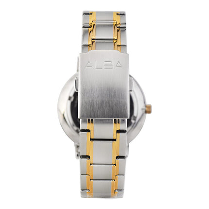 Alba Prestige AS9L24X1 Men Champagne Pattern Dial Dual Tone Stainless Steel Strap