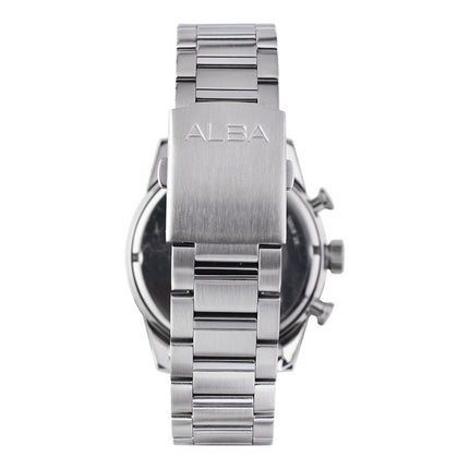 Alba Signa A4B007X1 Chronograph Men Green White Dial Stainless Steel Strap