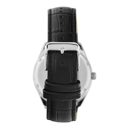 Alba Prestige AS9S29X1 Men Silver White Dial Black Leather Strap