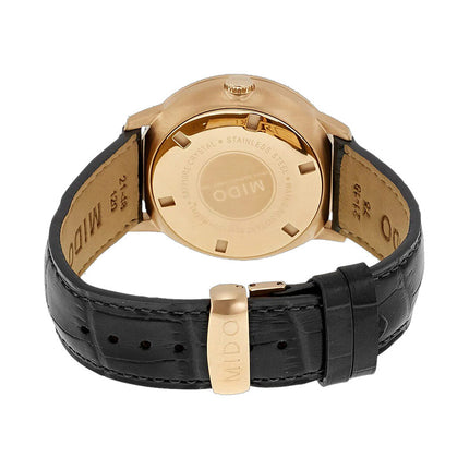 Mido Commander M016.430.36.061.80 Datoday Automatic Black Dial Black Leather Strap