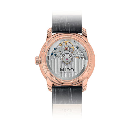 MIDO Baroncelli M027.207.36.266.00 Heritage Lady Automatic Ivory Dial Black Leather Strap 