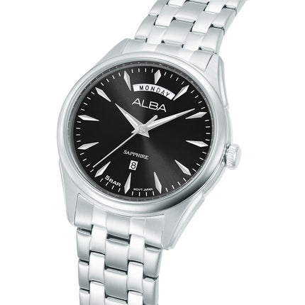 Alba Prestige A6B009X1 Men Black Dial Stainless Steel Strap