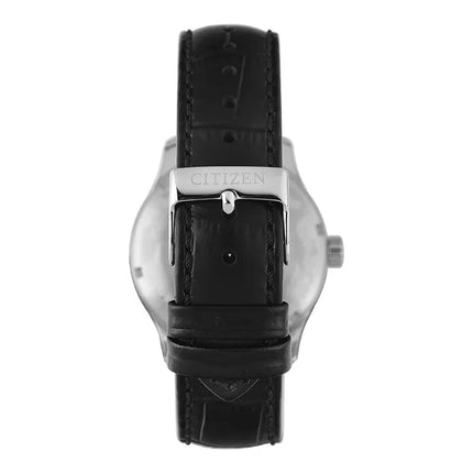 Citizen NH8350-08E Automatic Men Elegant Black Dial Black Leather Strap