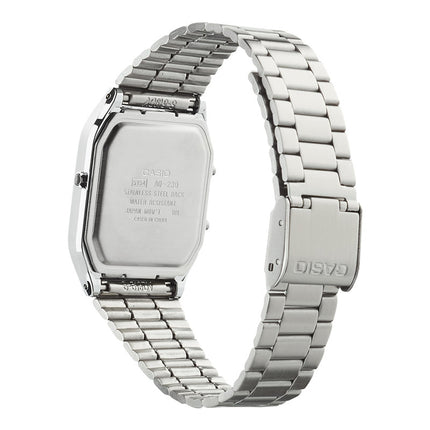 Casio General AQ-230A-7AMQYDF Vintage Digital Analog White Dial Stainless Steel Band