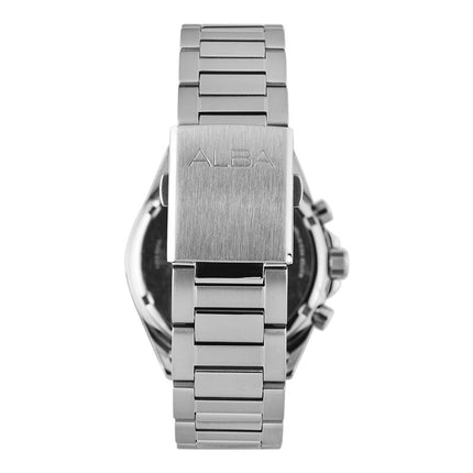 Alba Active AT3H27X1 Chronograph Men Black Dial Stainless Steel Strap