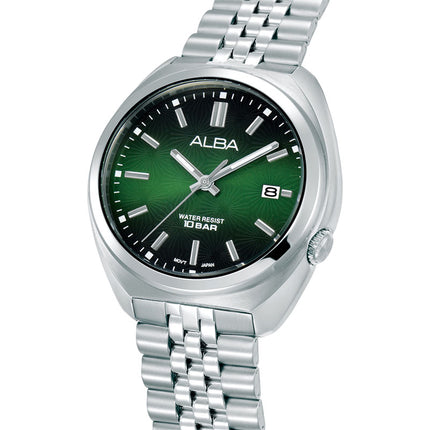 Alba Active AS9W31X1 Men Green Gradation Dial Stainless Steel Strap