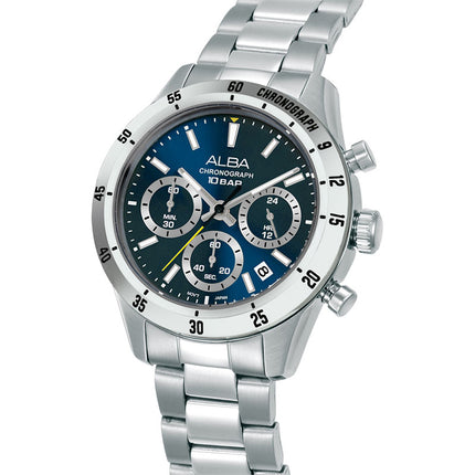 Alba Active AT3L25X1 Chronograph Men Blue Dial Stainless Steel Strap