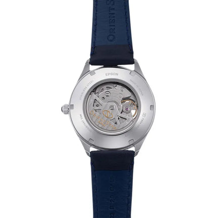 Orient Star RE-AT0203L Open Heart Light Blue Dial Blue Leather Strap