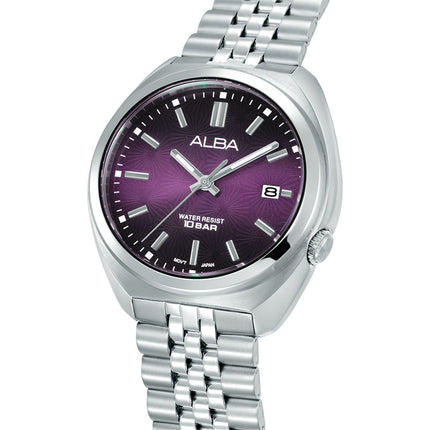 Alba Active AS9W37X1 Men Purple Gradation Dial Stainless Steel Strap