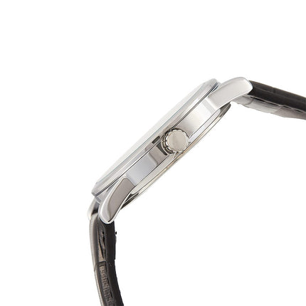 Casio General LTP-V001L-7BUDF Ladies Silver Dial Black Leather Band