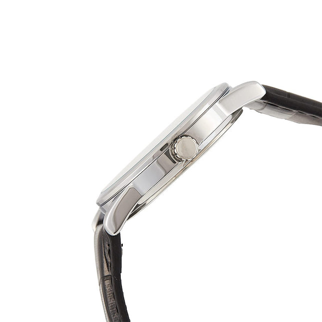 Casio General LTP-V001L-7BUDF Ladies Silver Dial Black Leather Band