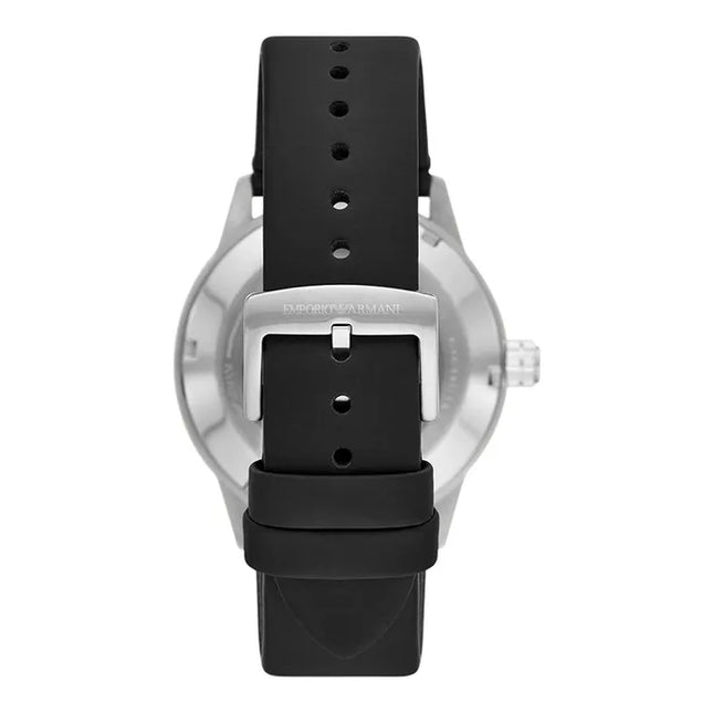 Emporio Armani Automatic AR60051 Skeleton Black Dial Black Leather Strap