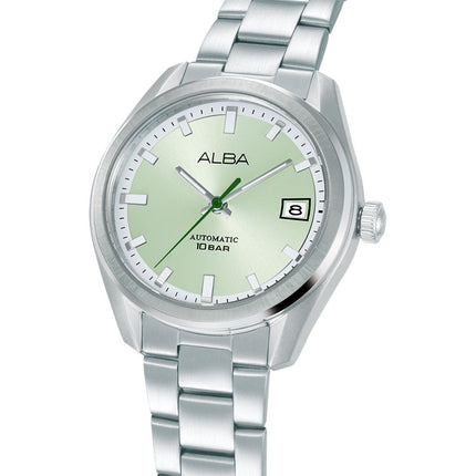 Alba Mechanical AU4099X1 Men Automatic Green Dial Stainless Steel Strap