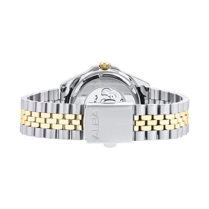 Alba Mechanical AL4784X1 Men Silver Dial Dual Tone Stainless Steel Strap