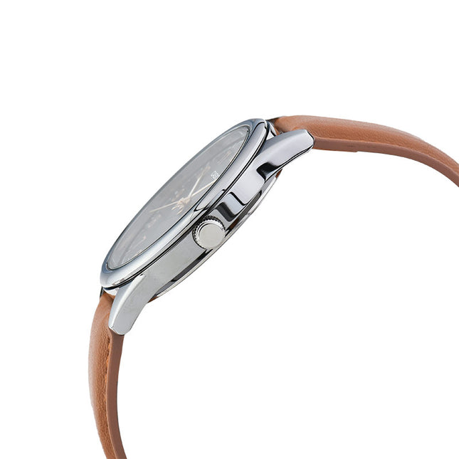 Casio General MTP-V005L-2B4UDF Men Blue Dial Tan Leather Band