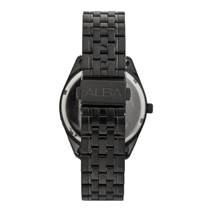 Alba AS9R09X1 Black Dial Black Stainless Steel Strap