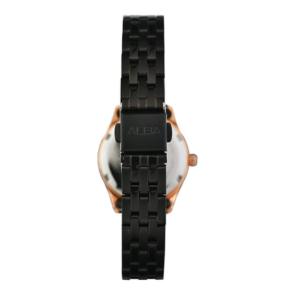 Alba Prestige AH7CE2X1 Ladies Onyx Black Dial Black Stainless Steel Strap