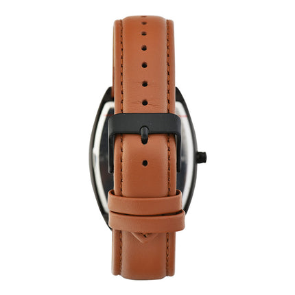 Alba Active AG8N19X1 Men Black Patterned Dial Light Brown Leather Strap