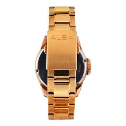 Alba Prestige AS9H98X1 Men Silver Dial Gold Stainless Steel Strap