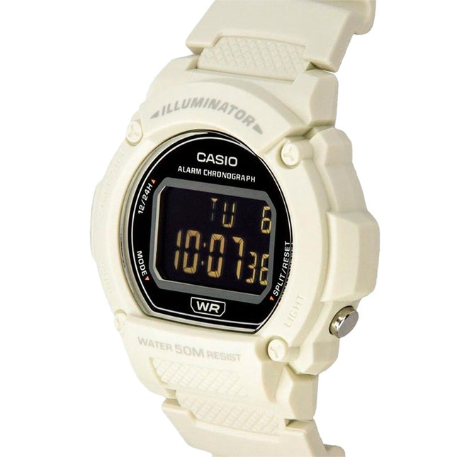 Casio General W-219HC-8BVDF Digital Dial White Resin Band