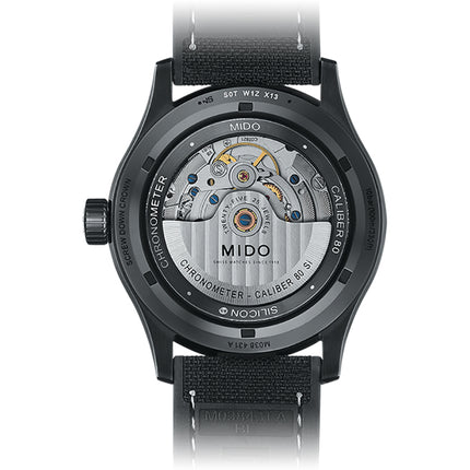 Mido Multifort M038.431.37.051.00 Chronometer Automatic Black Dial Black Leather Strap