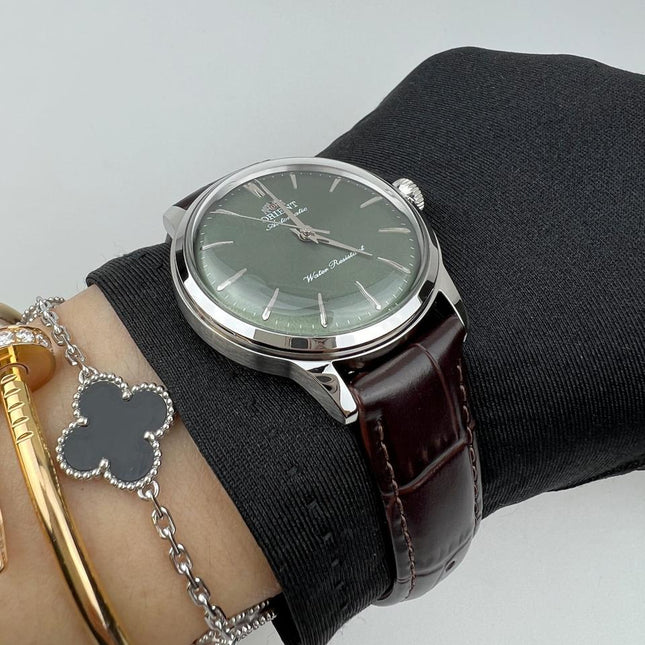 Orient Classic RA-BB0102E Bambino 36 Automatic Green Dial Brown Leather Strap