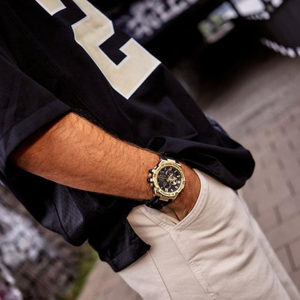 Casio G-Shock GST-B100GB-1A9DR G-Steel Tough Solar Men Black Dial Black Resin Band