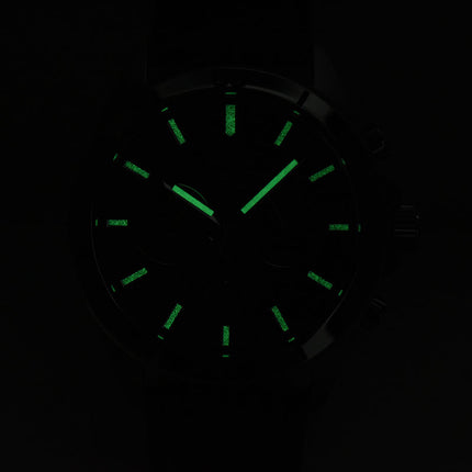 Alba Active AT3H33X1 Chronograph Men Black Dial Black Leather Strap