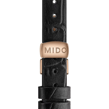 MIDO Baroncelli M039.007.36.046.00 Lady Twenty Five Blue Dial Black Leather Strap 
