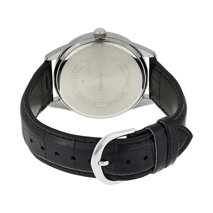 Casio General MTP-V005L-7BUDF Men Silver Dial Black Leather Band