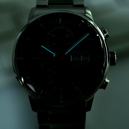 MIDO Commander II M016.414.11.041.00 Chronograph Automatic Blue Dial Stainless Steel Strap