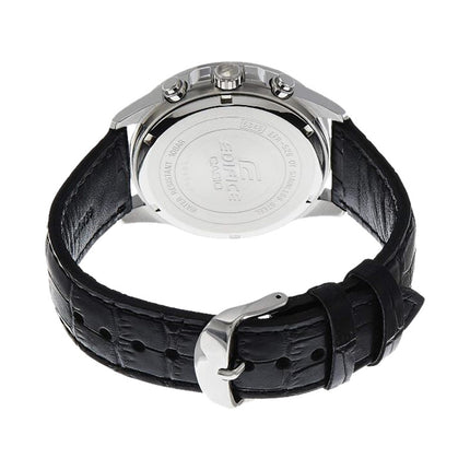 Casio Edifice EFR-526L-1AVUDF Chronograph Men Black Dial Black Leather Band