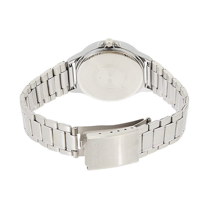 Casio General LTP-V300D-1AUDF Enticer Ladies Black Dial Stainless Steel Strap