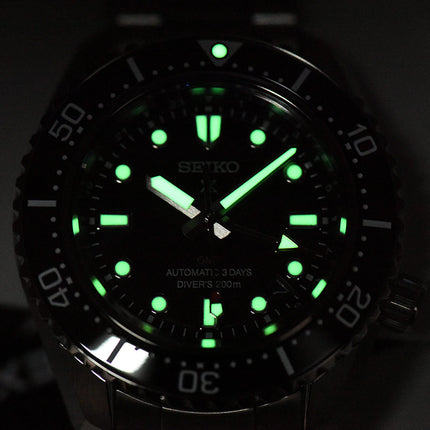 Seiko Prospex SPB383J1 Baby Marinemaster GMT Save the Ocean Black Dial Stainless Steel Strap
