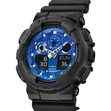 Casio G-Shock GA-100FL-1ADR Flame Inside Collection Digital Analog Dial Black Resin Band