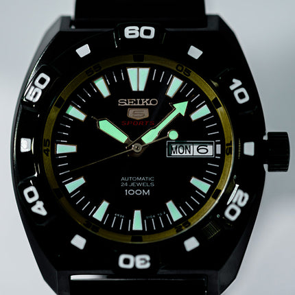 Seiko 5 Sports SRP287K1 Automatic Black Dial Black Stainless Steel Strap