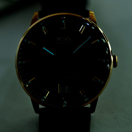MIDO Commander II M021.626.36.051.00 Big Date Automatic Black Dial Black Leather Strap