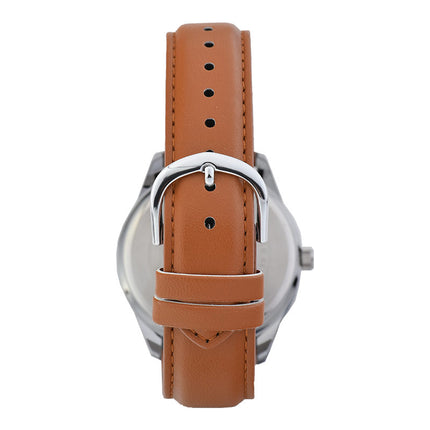 Casio General MTP-V005L-2B4UDF Men Blue Dial Tan Leather Band