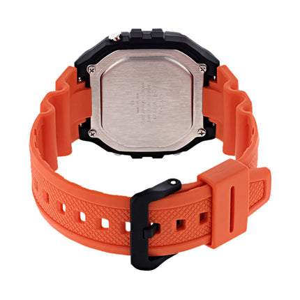 Casio General W-218H-4B2VDF Digital Dial Orange Resin Band