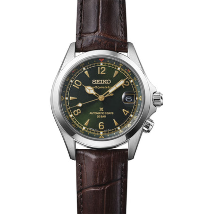 Seiko Prospex SPB507J1 Alpinist Automatic Summit Green Dial Brown Leather Strap
