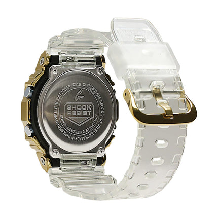 Casio G-Shock GM-5600SG-9DR Gold Ingot Collection Square Metal Covered Digital Dial Clear Resin Band