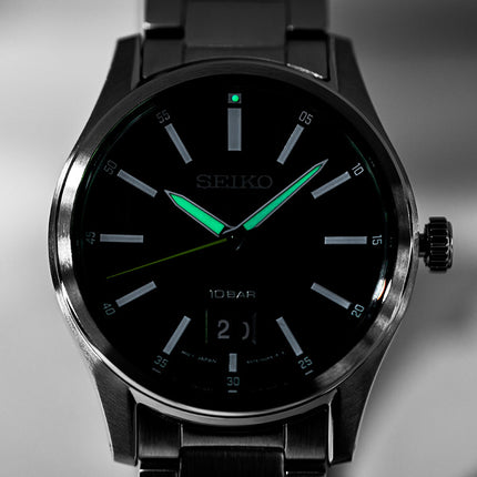 Seiko Classic SUR535P1 Black Dial Stainless Steel Strap