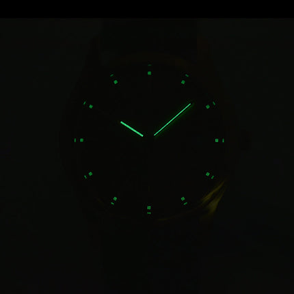 Alba AXHL64X1 Men Gold Dial Black Leather Strap