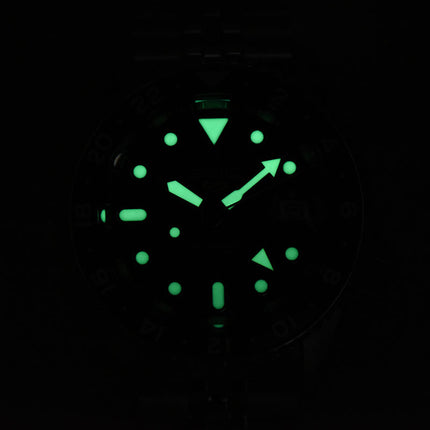 Seiko 5 Sports SSK035K1 SKX Series Automatic GMT Sprite Green Black Dial Stainless Steel Strap