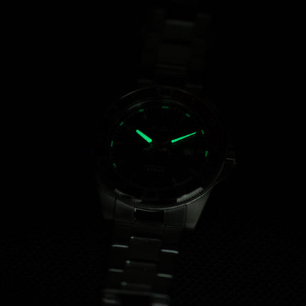 Alba Active AG8L97X1 Men Black Patterned Dial Stainless Steel Strap