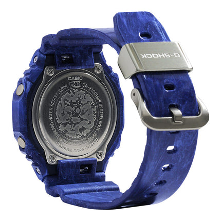Casio G-Shock GA-2100BWP-2ADR CasiOak Chinese Porcelain Digital Analog Light Blue Dial Resin Band