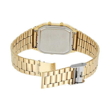 Casio General AQ-230GA-9DMQ Vintage Edgy Collection Digital Analog Dial Gold Stainless Steel Band