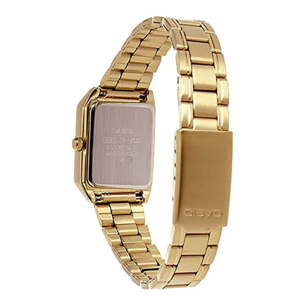 Casio General LTP-V007G-9BUDF Tank Ladies Analog Dial Gold Stainless Steel Band